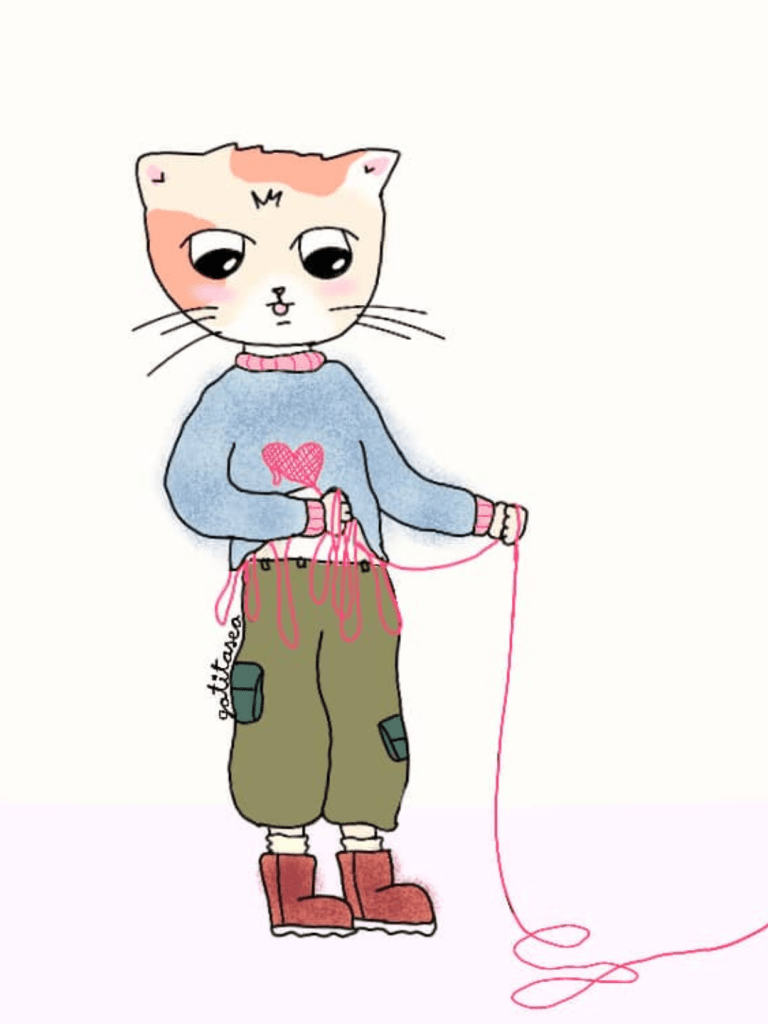 Hilo rojo colgando a la nada